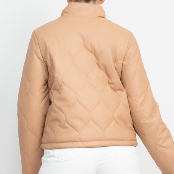 Mock Neck Quilted Jacket - Picture 5 of 5